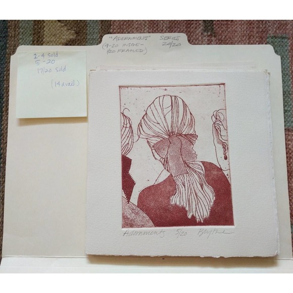 Signed and Numbered Original Intaglio Prints "Adornments" Limited Edition of 20 - Picture 11 of 12